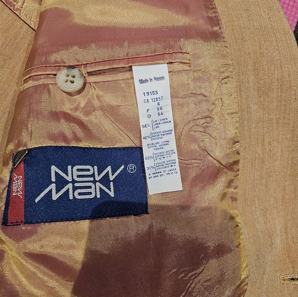 Men's Summer Blazer By NEWMAN US 44R size. Color: Beige - Picture 6 of 7